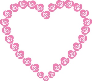 acclaim clipart: pink heart made out of roses